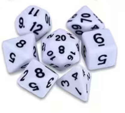 Set de 7 Dados Poliedricos de Rol Colores Solidos RPG Opacos
