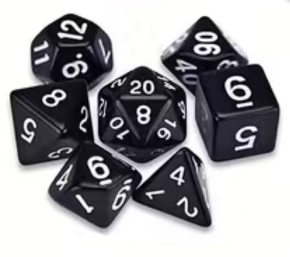Set de 7 Dados Poliedricos de Rol Colores Solidos RPG Opacos