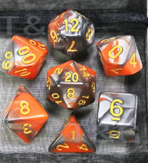 Set 7 Dados Poliédricos RPG Bicolor Perlados
