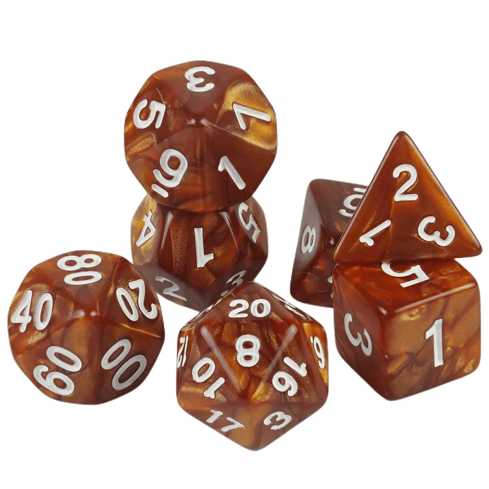 Set 7 Dados Poliédricos RPG Perlados