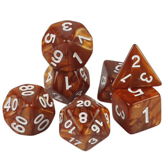 Set 7 Dados Poliédricos RPG Perlados