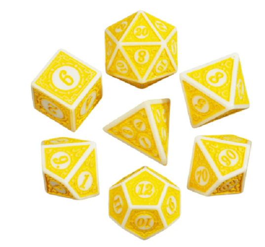 Set de 7 dados de Rol Texturizados