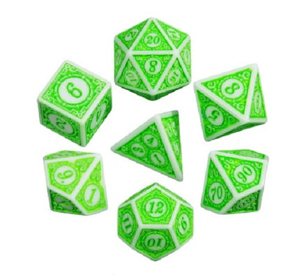 Set de 7 dados de Rol Texturizados