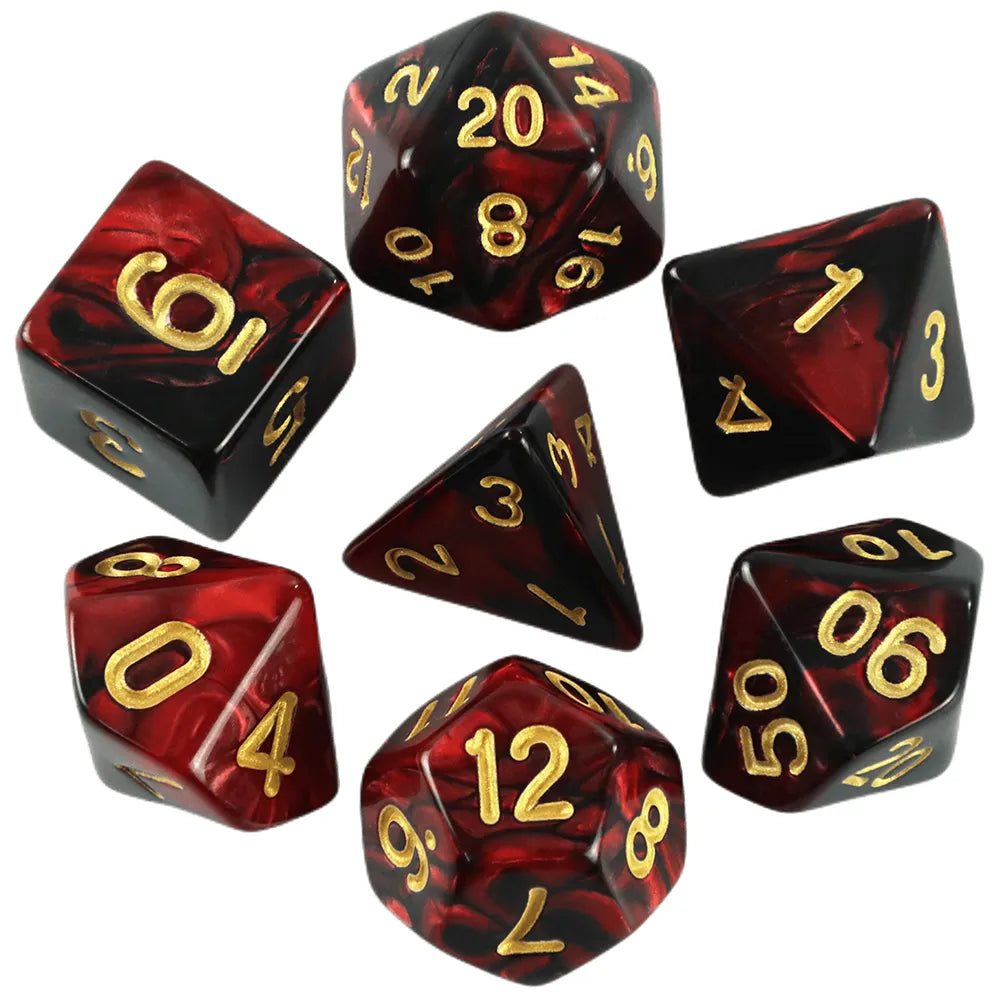 Set 7 Dados Poliédricos RPG Bicolor Perlados