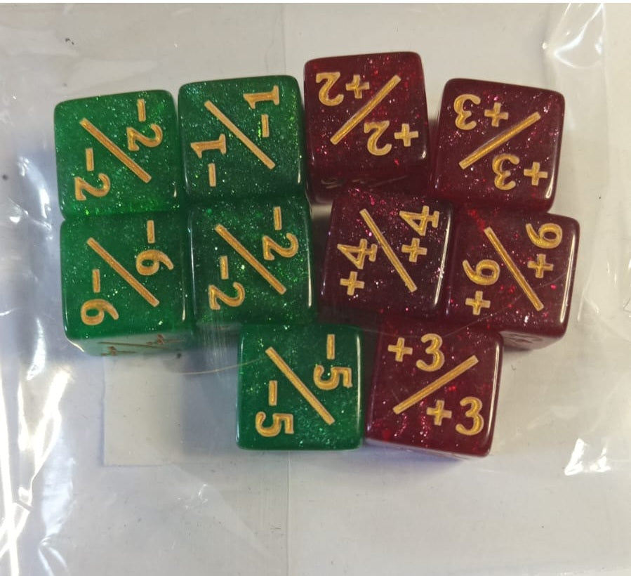 Set de 10 Mini Dados 12mm Contadores MTG Matemáticas Perlados