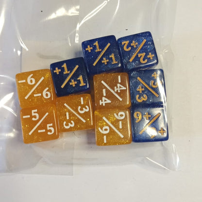 Set de 10 Mini Dados 12mm Contadores MTG Matemáticas Perlados