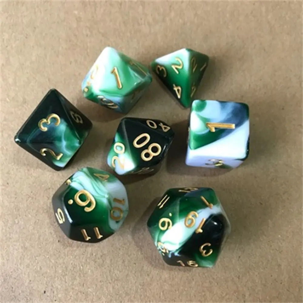 Set 7 Dados Poliédricos RPG Bicolor Perlados