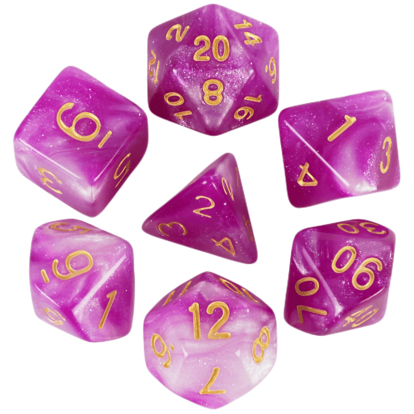 Set 7 Dados Poliédricos RPG Bicolor Perlados