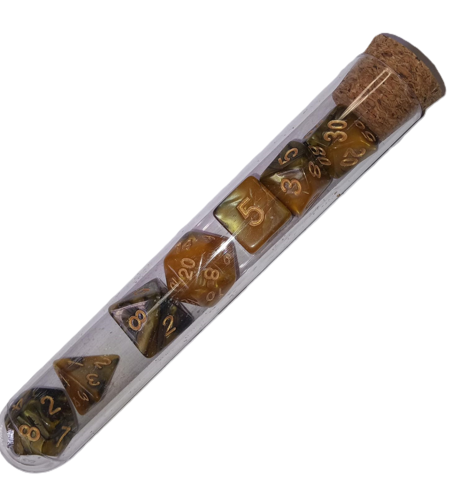 Pack 7 Dados De Rol Calabozos y Dragones  En Tubo