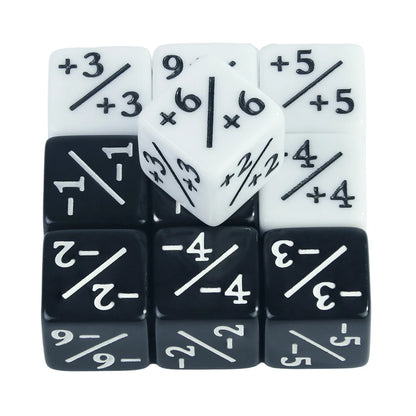 Set de 10 Dados 16mm Contadores MTG Matemáticas Perlados Opacos y Glitter