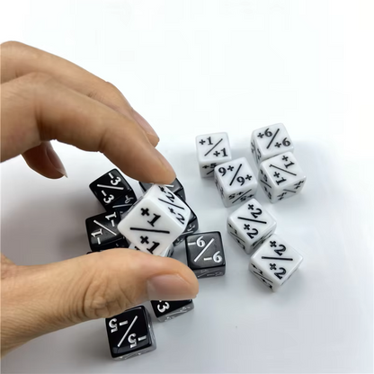 Set de 10 Dados 16mm Contadores MTG Matemáticas Perlados Opacos y Glitter