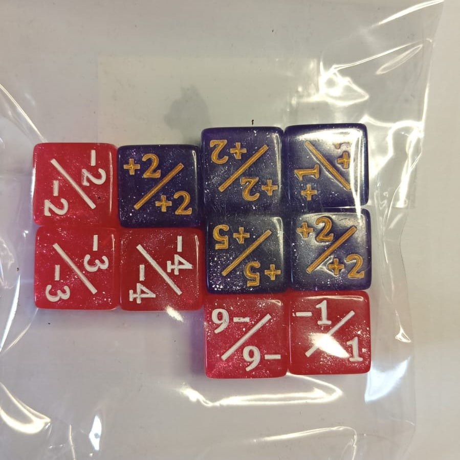 Set de 10 Mini Dados 12mm Contadores MTG Matemáticas Perlados