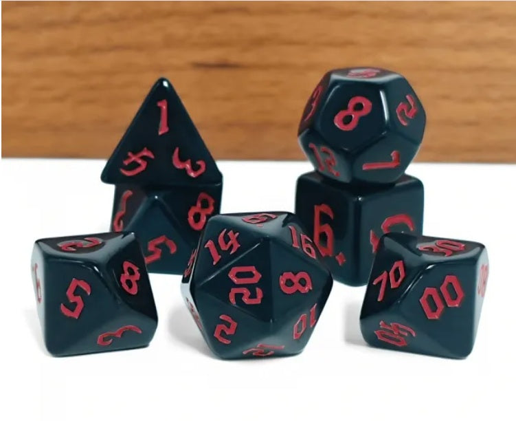 Set de 7 Dados Poliedricos de Rol Colores Solidos RPG Opacos
