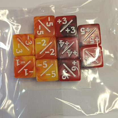 Set de 10 Mini Dados 12mm Contadores MTG Matemáticas Perlados