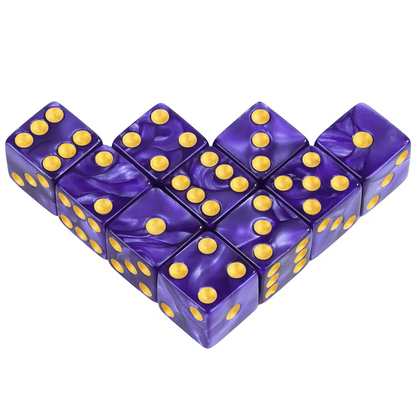 Set 10 Dados D6 Perlados Esquida Cuadrada 16mm