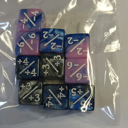 Set de 10 Mini Dados 12mm Contadores MTG Matemáticas Perlados