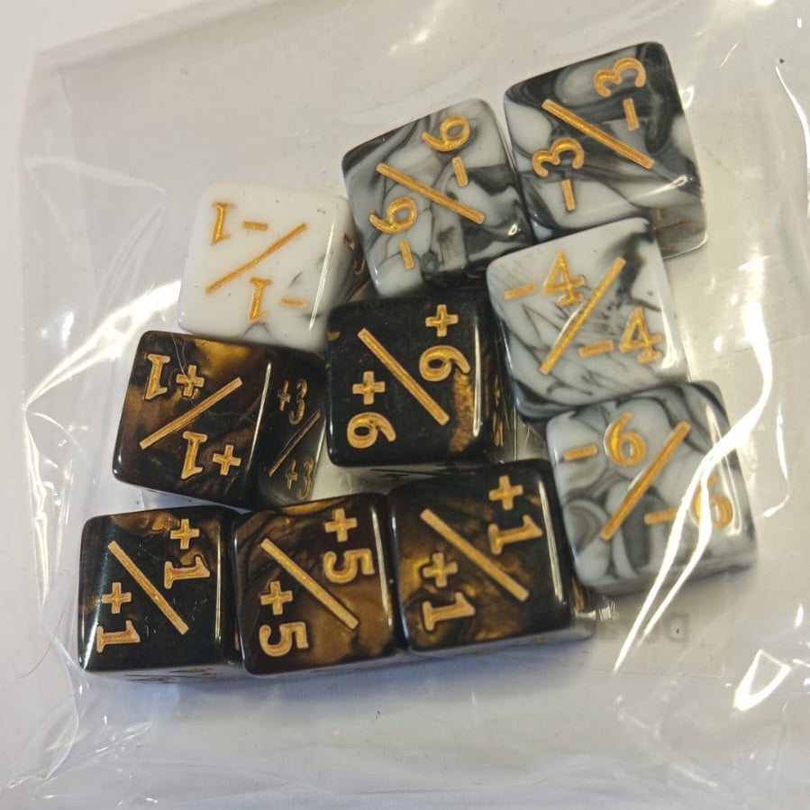 Set de 10 Mini Dados 12mm Contadores MTG Matemáticas Perlados