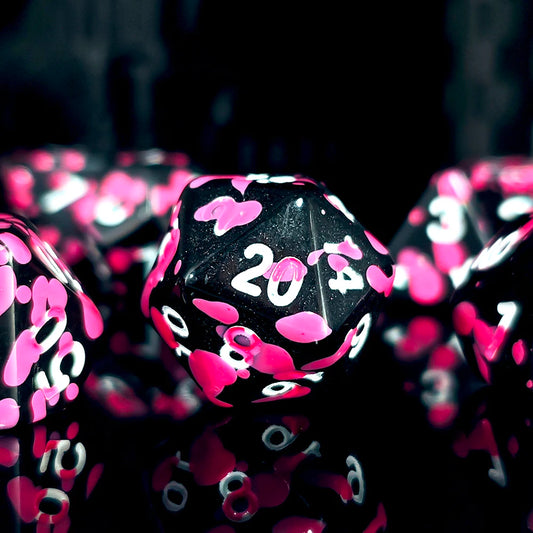 Set 7 Dados Poliedricos de Rol Salpicados RPG