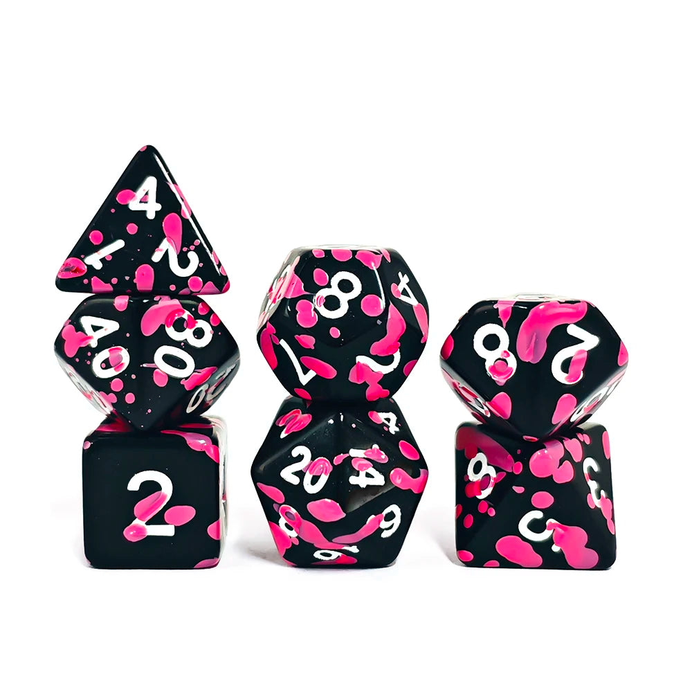 Set 7 Dados Poliedricos de Rol Salpicados RPG