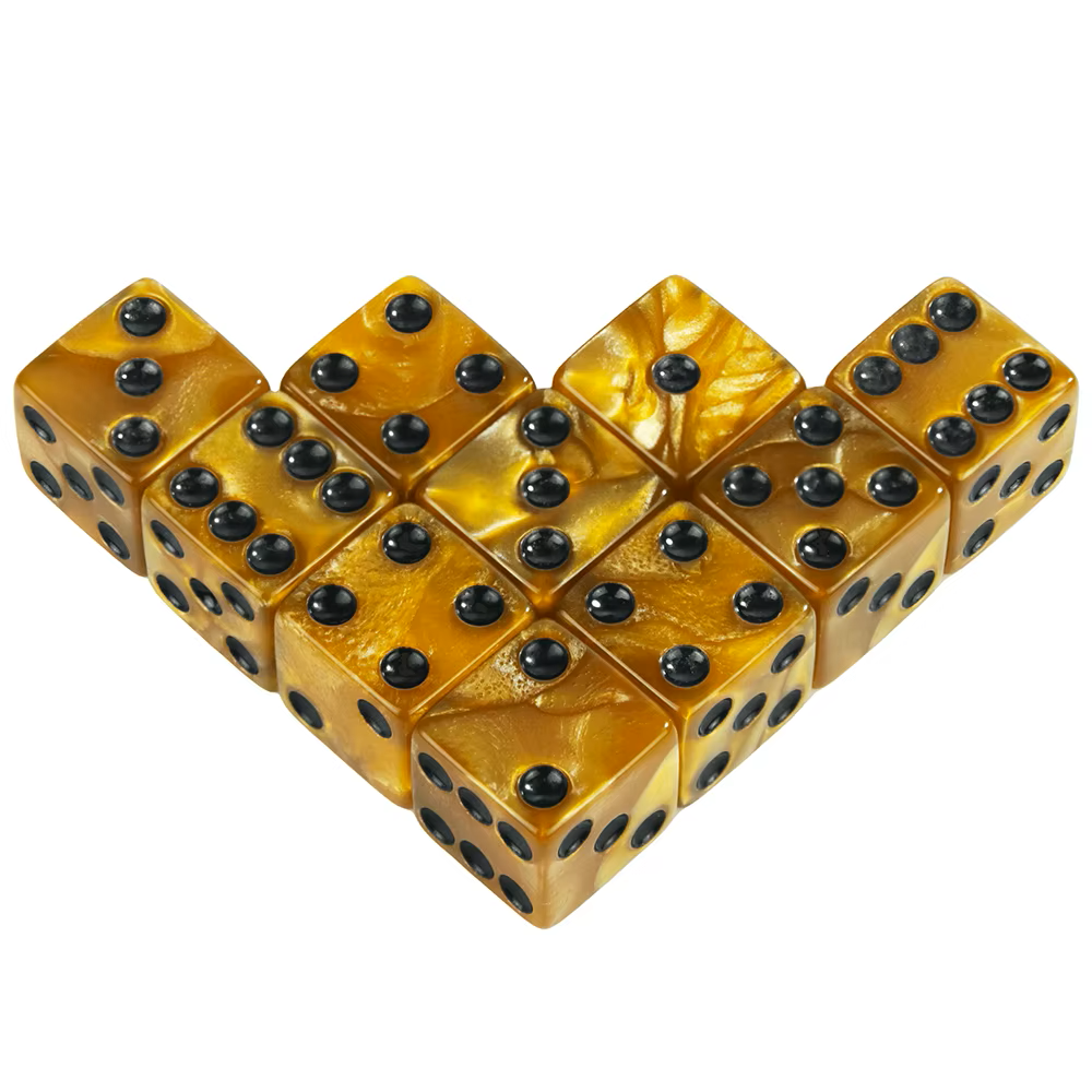 Set 10 Dados D6 Perlados Esquida Cuadrada 16mm
