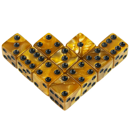 Set 10 Dados D6 Perlados Esquida Cuadrada 16mm
