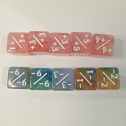 Set 10 Dados Contadores D6 Mtg 16mm Traslucidos Marinos