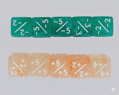 Set 10 Dados Contadores D6 Mtg 16mm Traslucidos Marinos