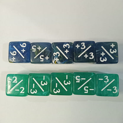 Set 10 Dados Contadores D6 Mtg 16mm Traslucidos Marinos
