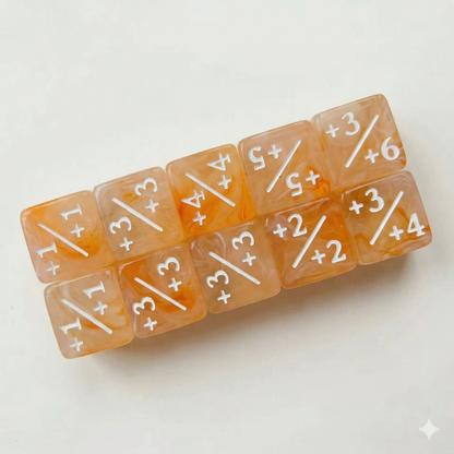 Set 10 Dados Contadores D6 Mtg 16mm Traslucidos Marinos