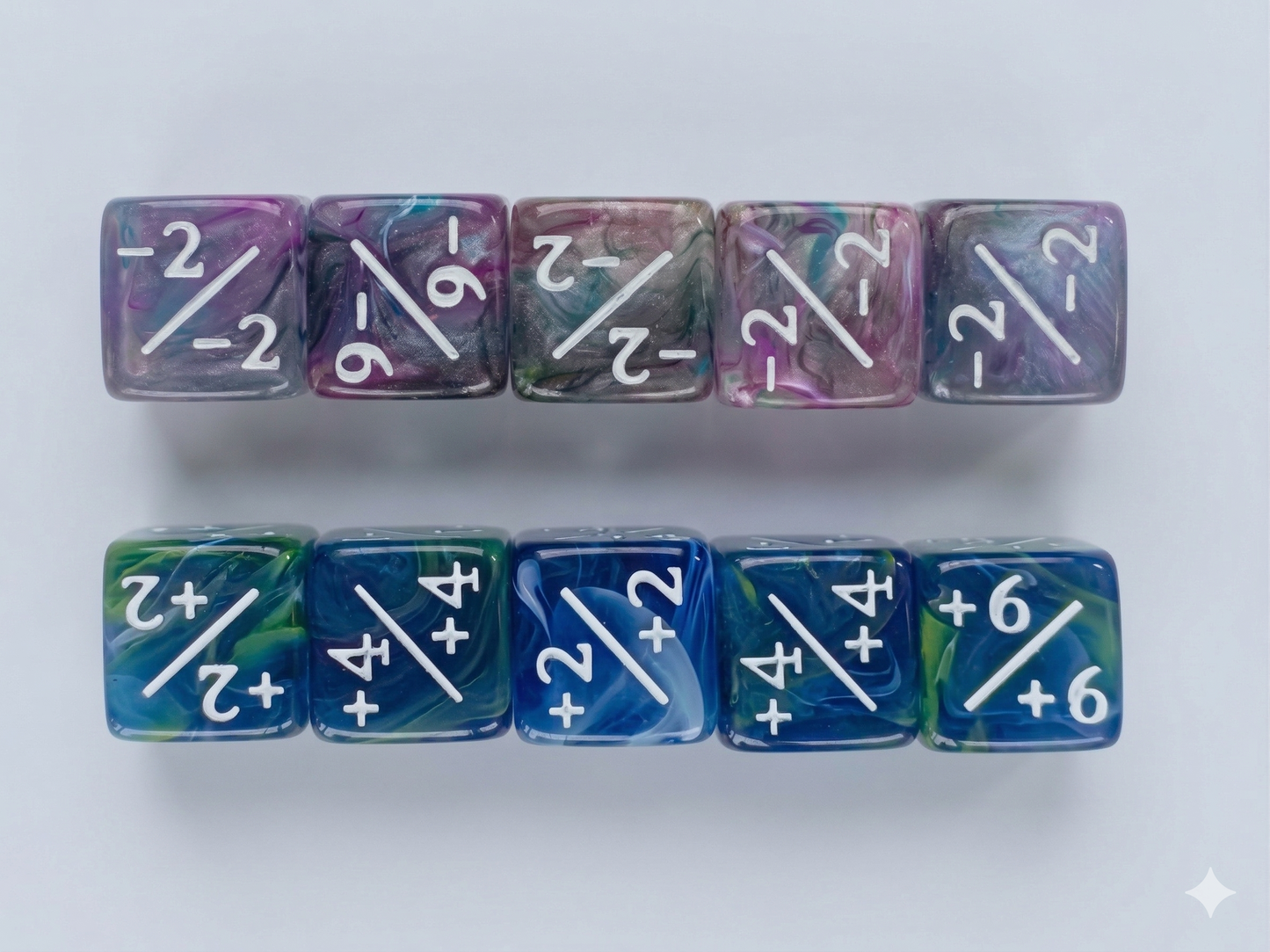 Set 10 Dados Contadores D6 Mtg 16mm Traslucidos Marinos