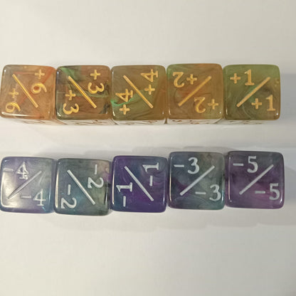 Set 10 Dados Contadores D6 Mtg 16mm Traslucidos Marinos