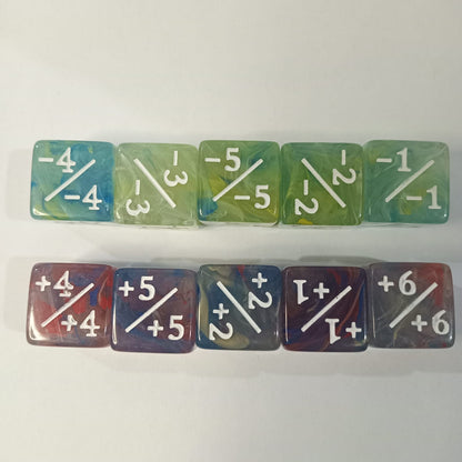 Set 10 Dados Contadores D6 Mtg 16mm Traslucidos Marinos