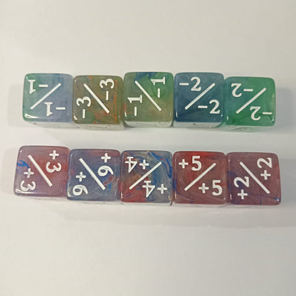 Set 10 Dados Contadores D6 Mtg 16mm Traslucidos Marinos