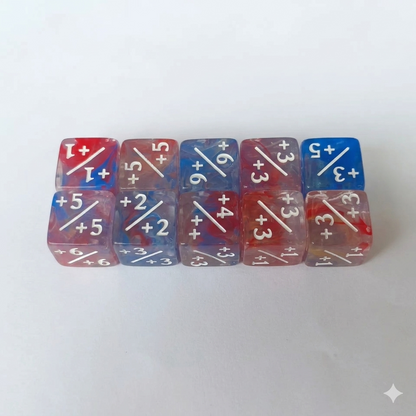 Set 10 Dados Contadores D6 Mtg 16mm Traslucidos Marinos