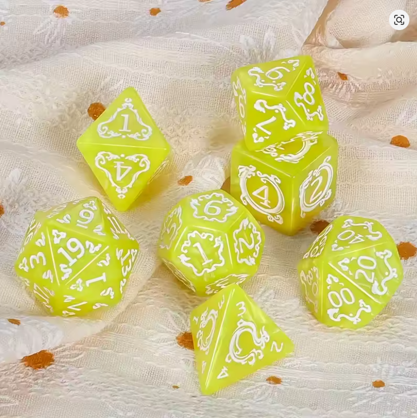 Set 7 Dados Poliédricos de Rol Dragon RPG Perlados