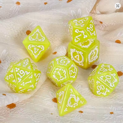 Set 7 Dados Poliédricos de Rol Dragon RPG Perlados