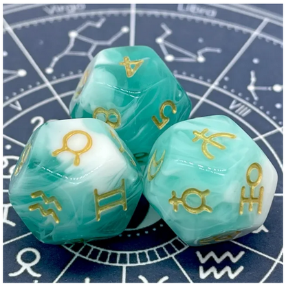 Set 3 Dados Astrológicos Cosmos Místicos D12