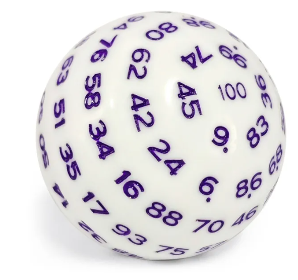 Dados Poliedricos 100 Lados D100 RPG Rol (49mm)
