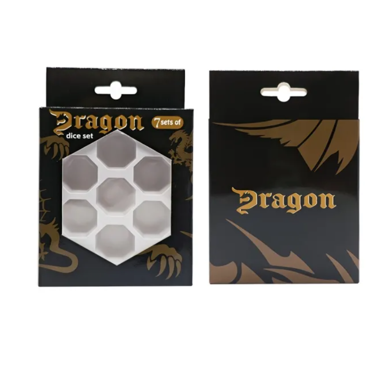 Set 7 Dados Poliédricos de Rol Dragon RPG Perlados