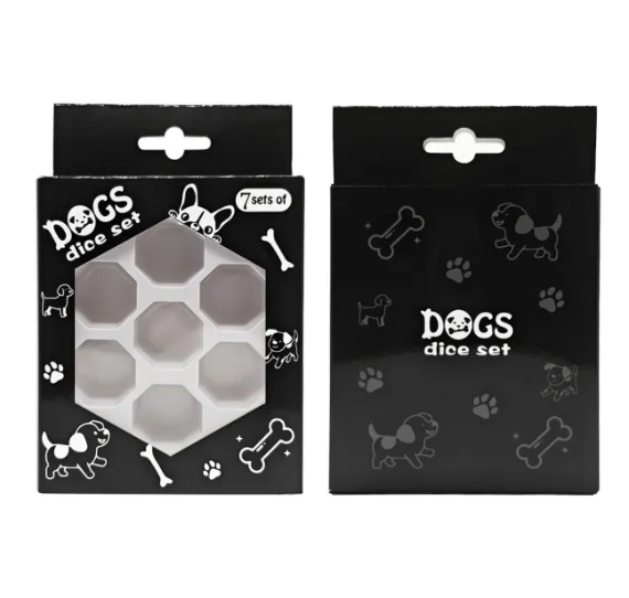 Set 7 Dados Poliédricos de Rol Perros y Gatos RPG Perlados