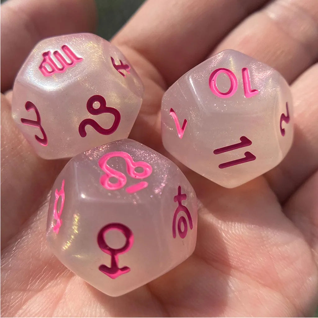 Set 3 Dados Astrológicos Cosmos Místicos D12