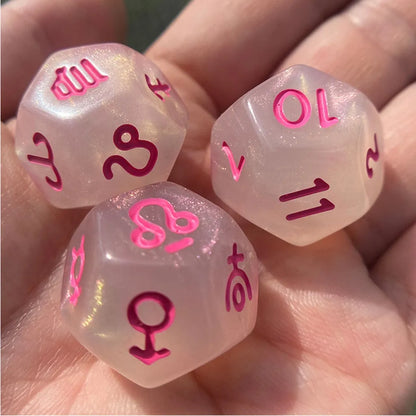 Set 3 Dados Astrológicos Cosmos Místicos D12
