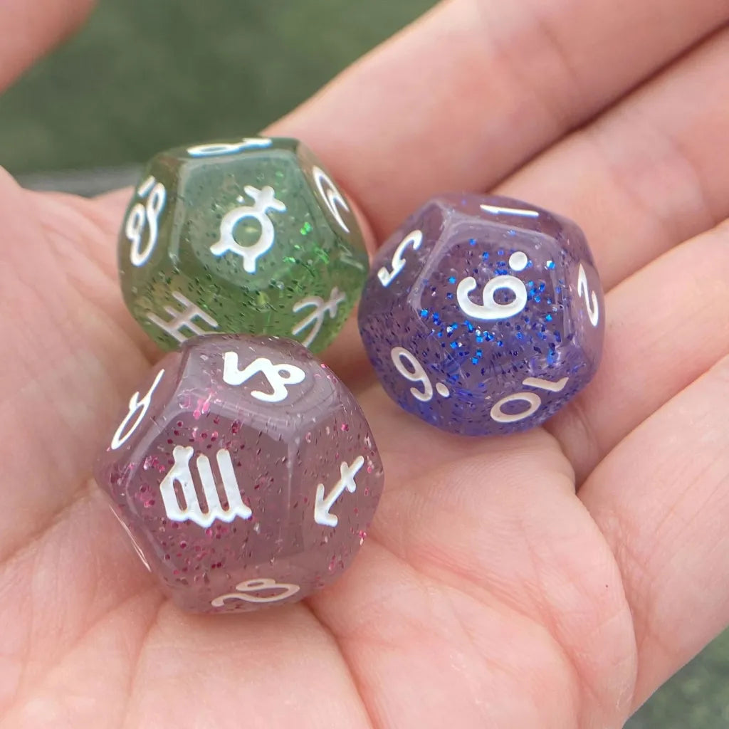 Set 3 Dados Astrológicos Cosmos Místicos D12