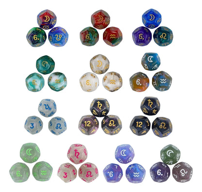 Set 3 Dados Astrológicos Cosmos Místicos D12