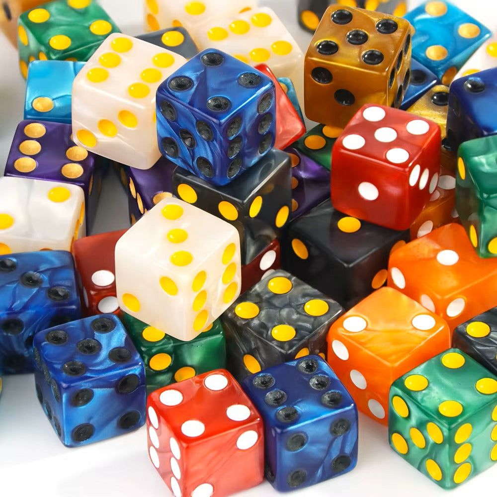 Pack 10 Dados D6 16mm Esquina Redonda, Juego De Dados