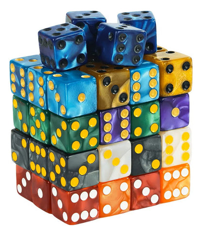 Pack 10 Dados D6 16mm Esquina Redonda, Juego De Dados