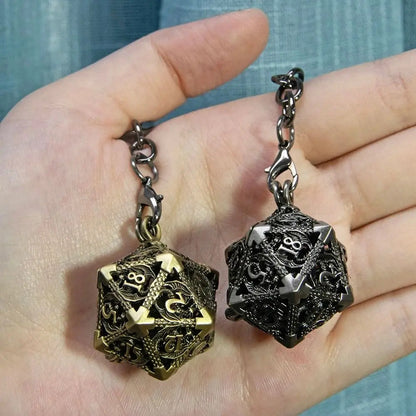 Llavero Metalico Dado D20 Dragon Set 7 mini Dados Rol Rpg Dnd