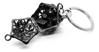 Llavero Metalico Dado D20 Dragon Set 7 mini Dados Rol Rpg Dnd