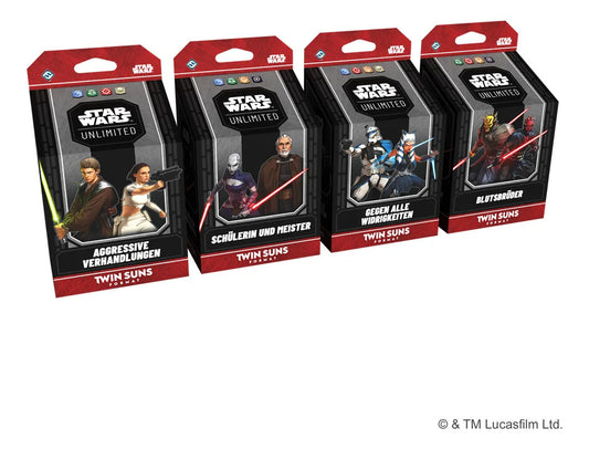 Star Wars: Unlimited Tcg Twin Suns Deck Display: 4 Mazos Mul