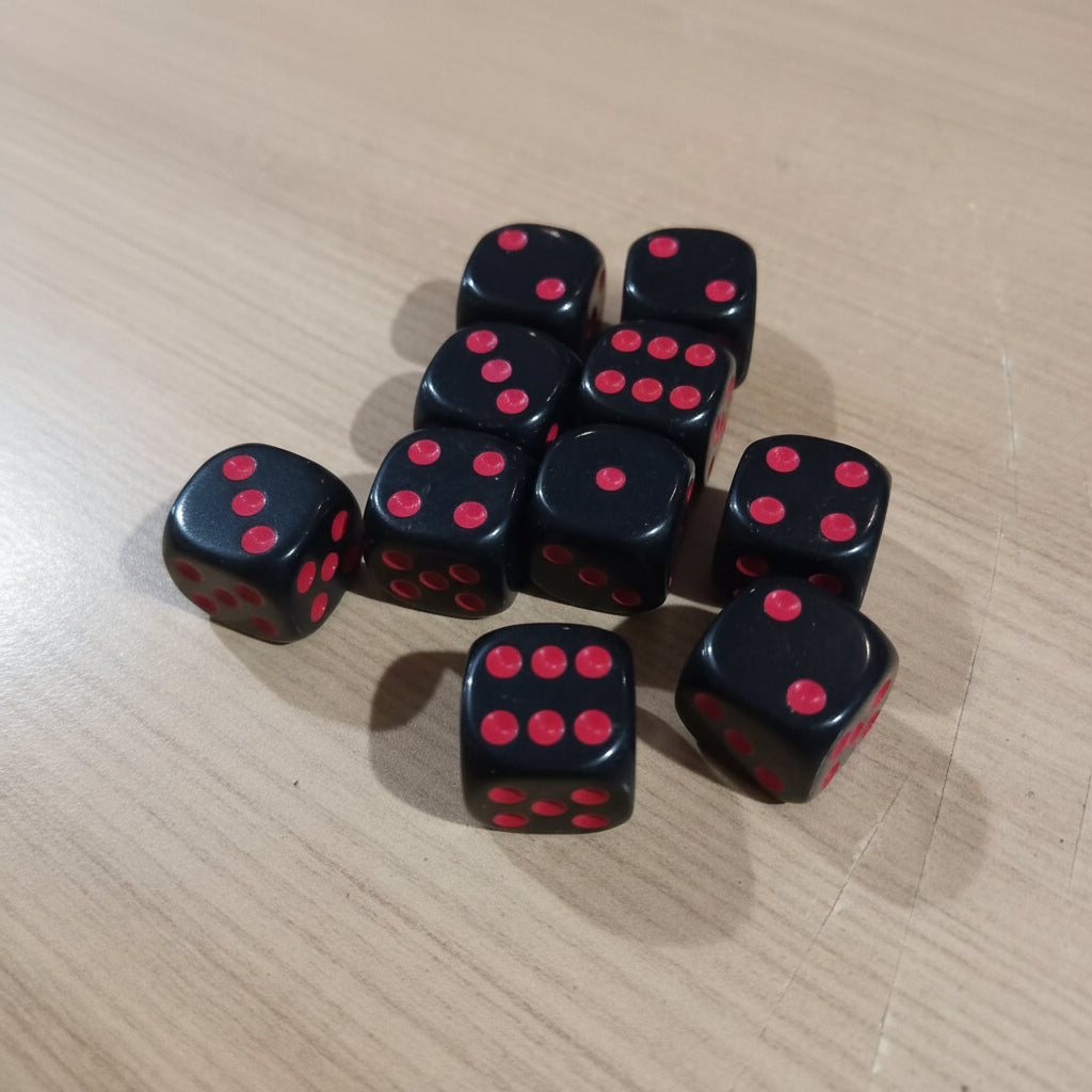 Pack 10 Dados D6 16mm Esquina Redonda, Juego De Dados